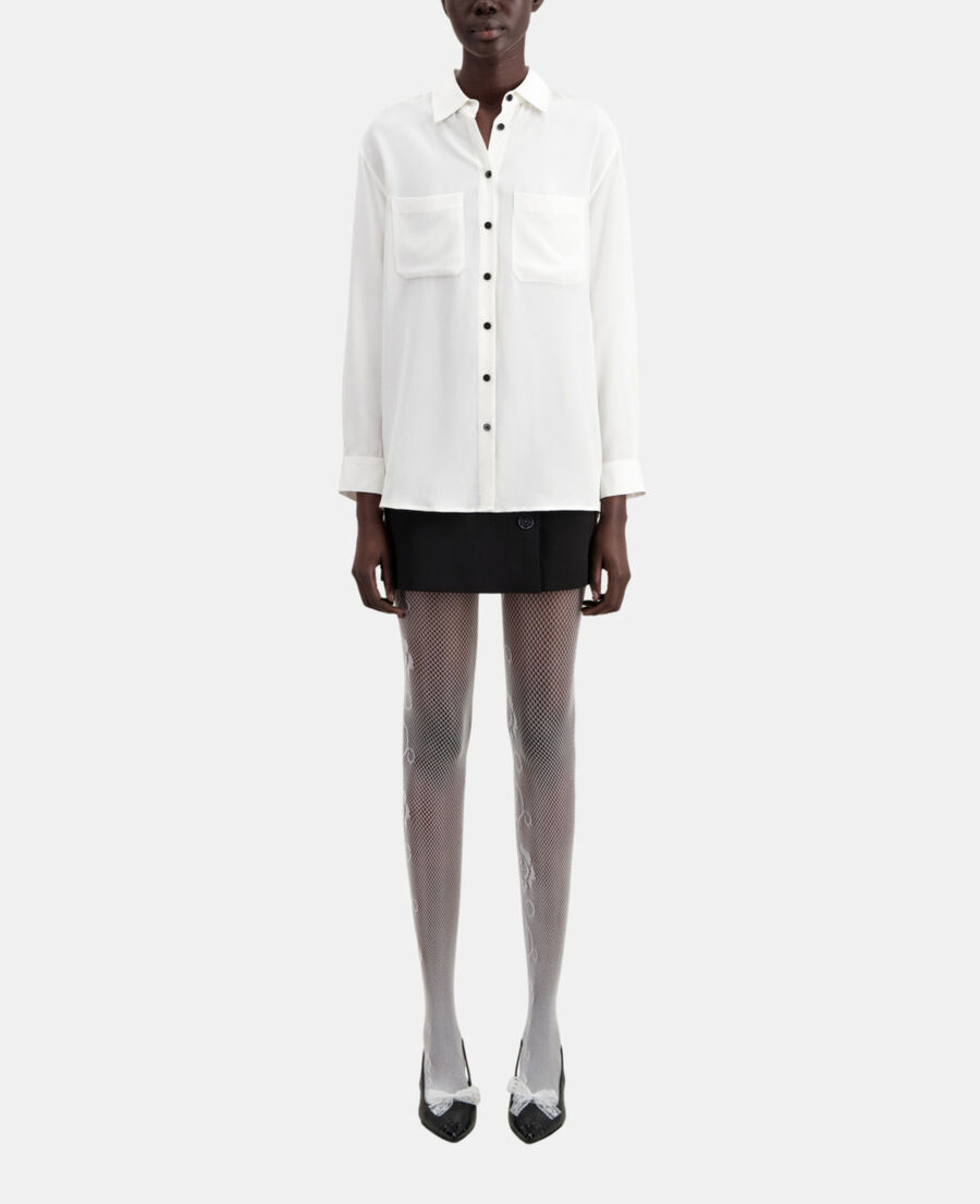 The Kooples DAMEN ECRU weißes hemd aus seide