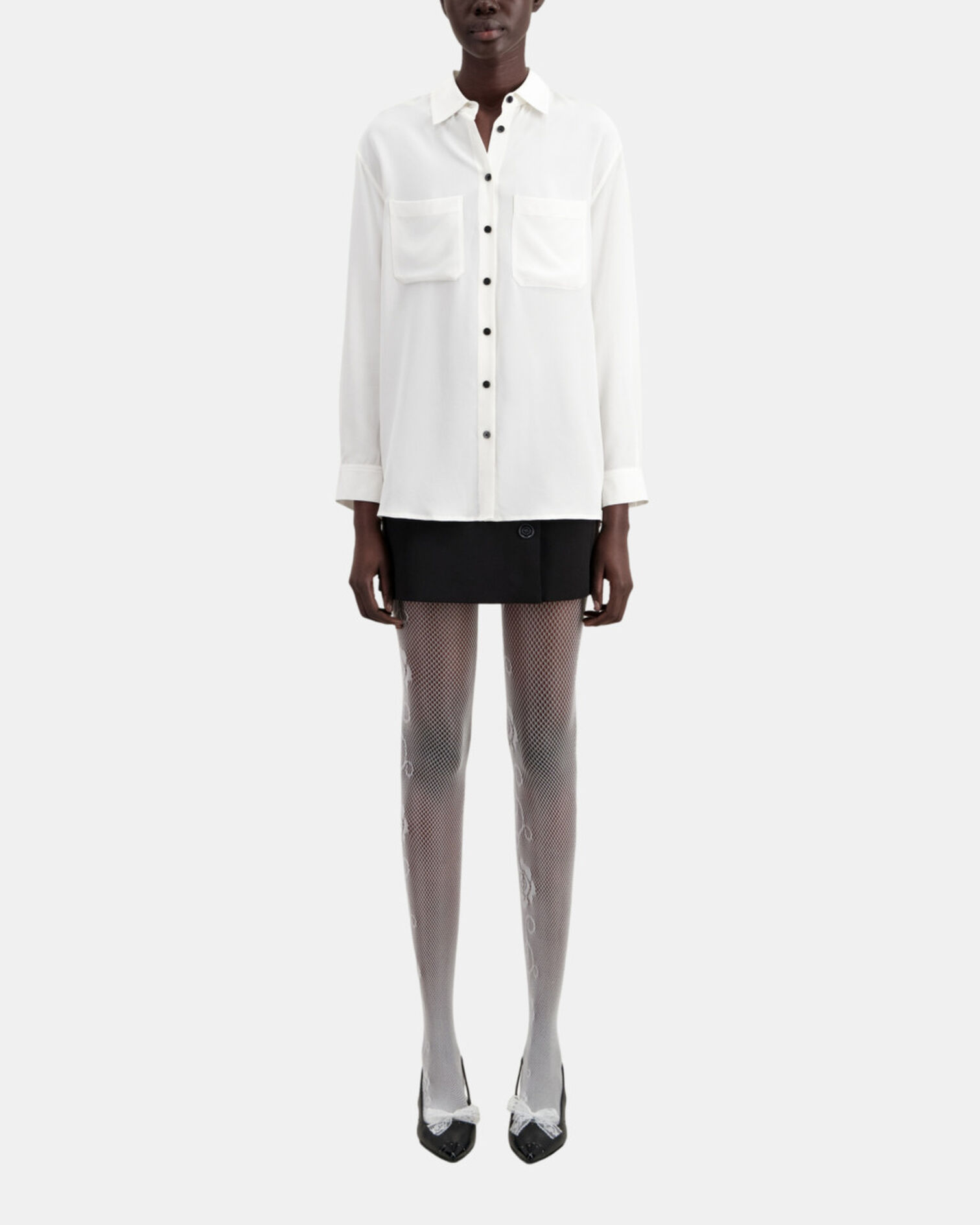 Chemise blanche en soie, ECRU, hi-res image number null