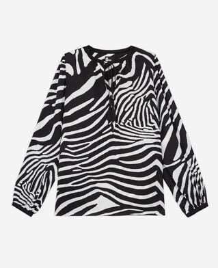 The Kooples FEMME BLACK WHITE blouse imprimée zébré