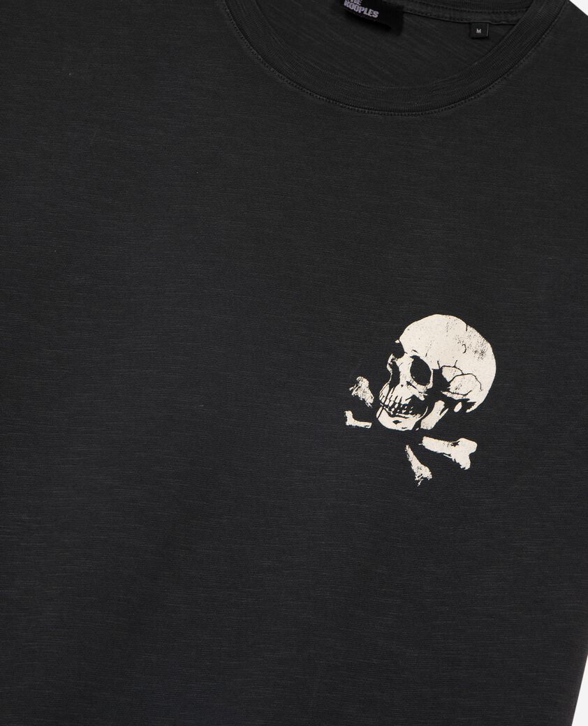 The Kooples HERREN BLACK WASHED t-shirt mit siebdruck skull schwarz