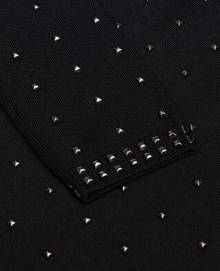 The Kooples FEMME BLACK robe longue avec spikes noire
