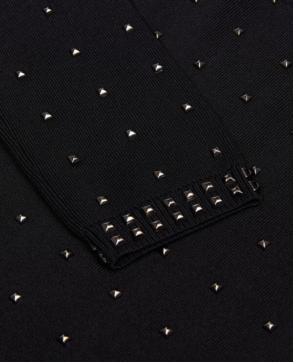The Kooples WOMEN BLACK long black dress with spikes