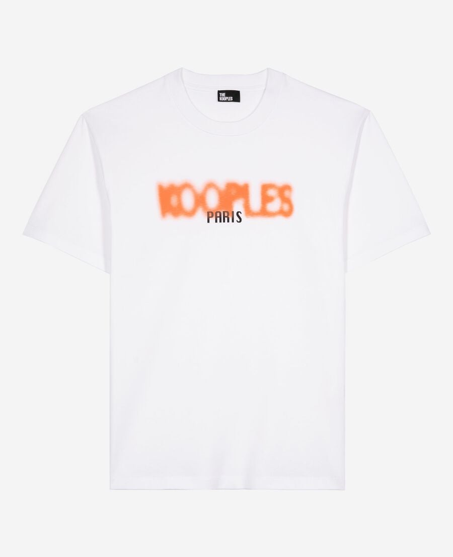 The Kooples MEN WHITE t-shirt with white tag screen printing