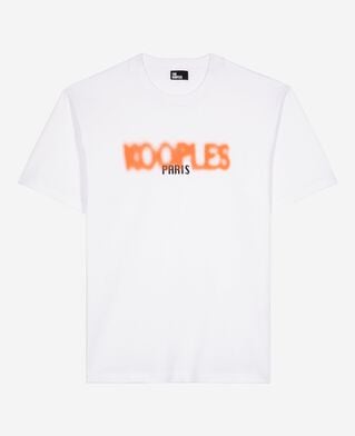 The Kooples MEN WHITE t-shirt with white tag screen printing