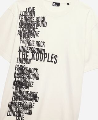 The Kooples HOMME ECRU t-shirt avec s&eacute;rigraphie the kooples &eacute;cru