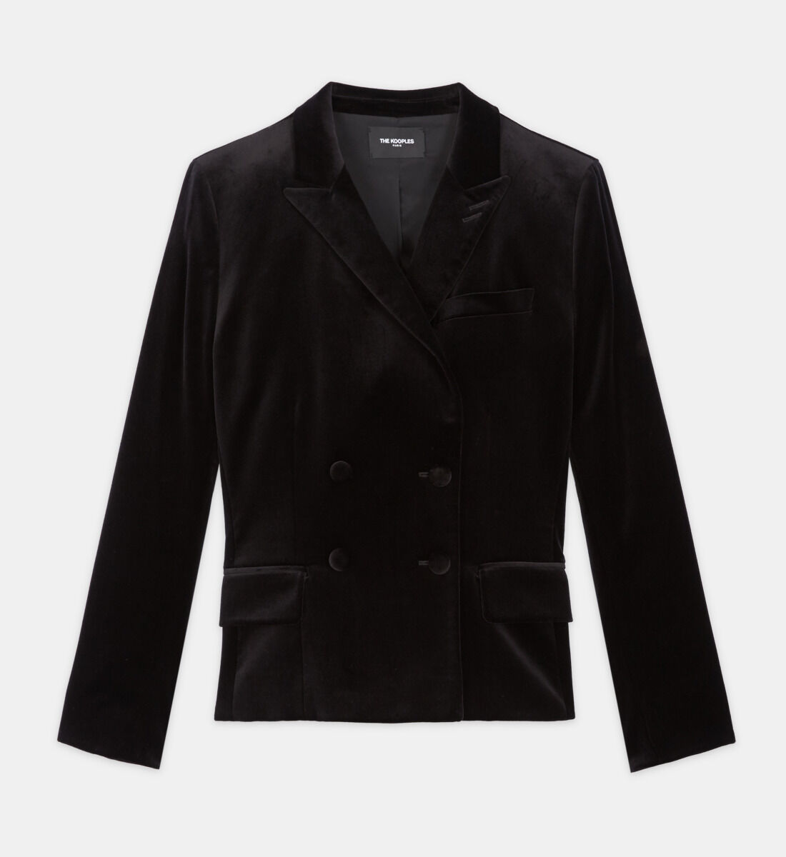 Black velvet 2024 coat with hood