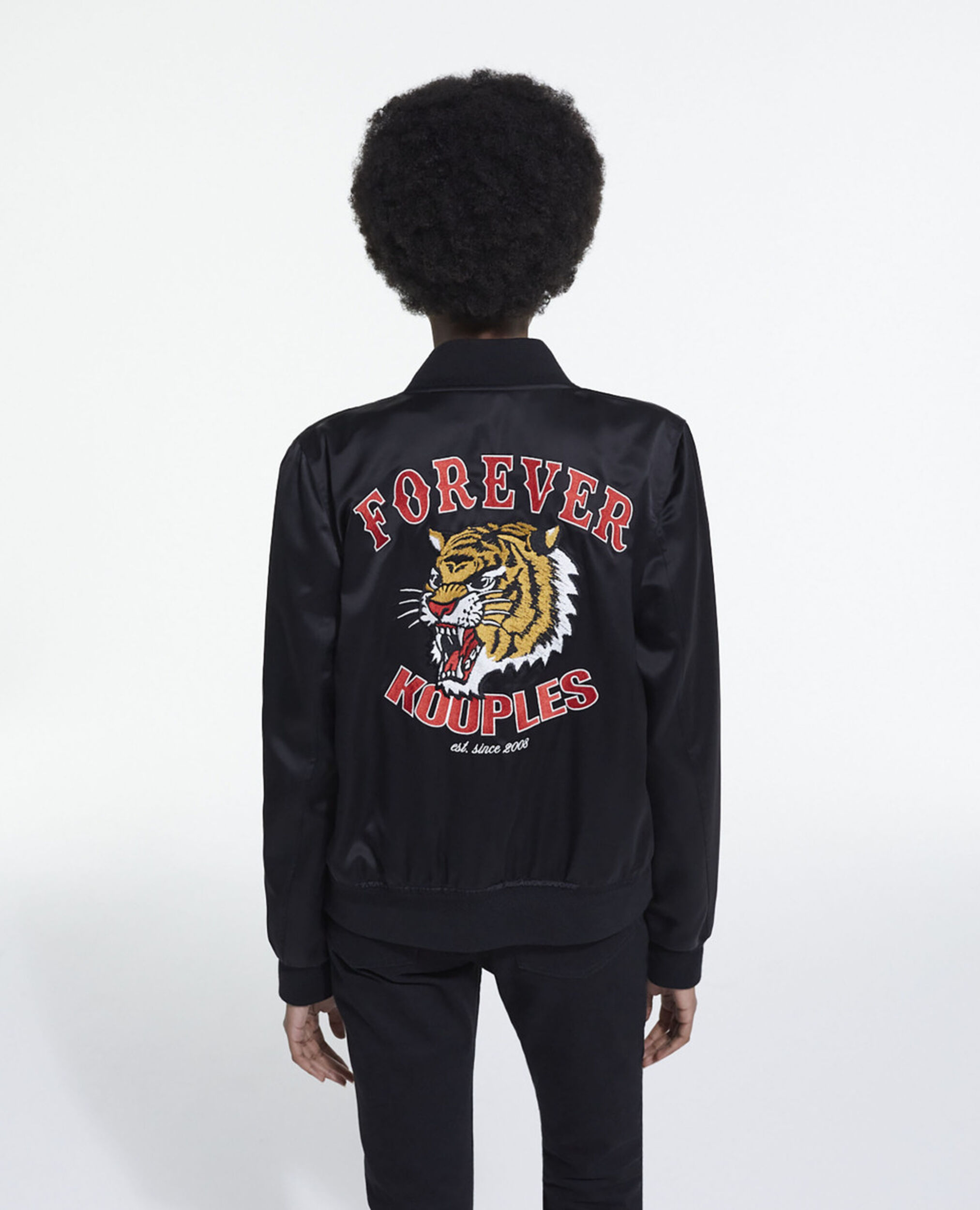 Wool jacket with screen print, BLACK, hi-res image number null