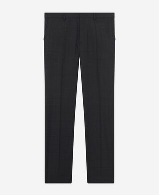The Kooples MEN BLACK black wool plaid slim fit suit pants