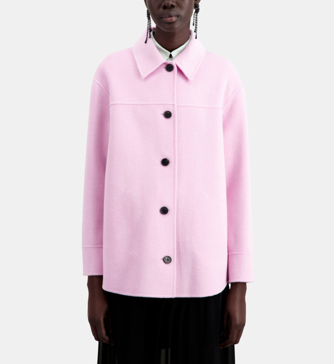 Pink wool jacket clearance