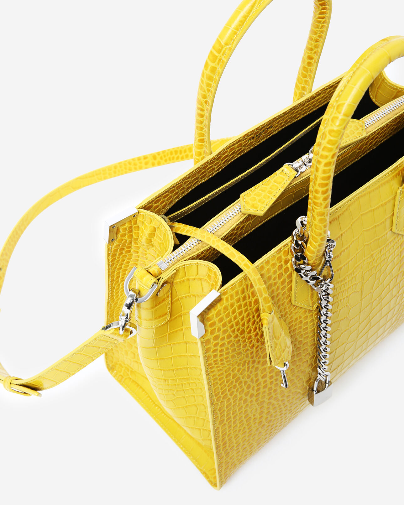The Kooples DAMEN YELLOW große tasche ming in kroko-optik in gelb