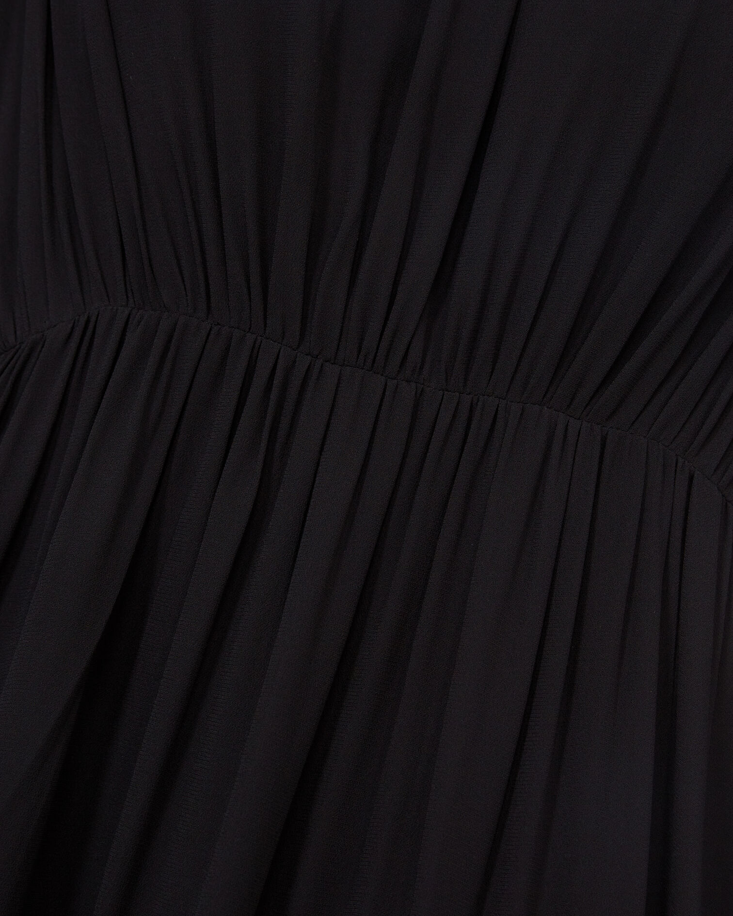Short black dress with elasticated gathers, BLACK, hi-res image number null