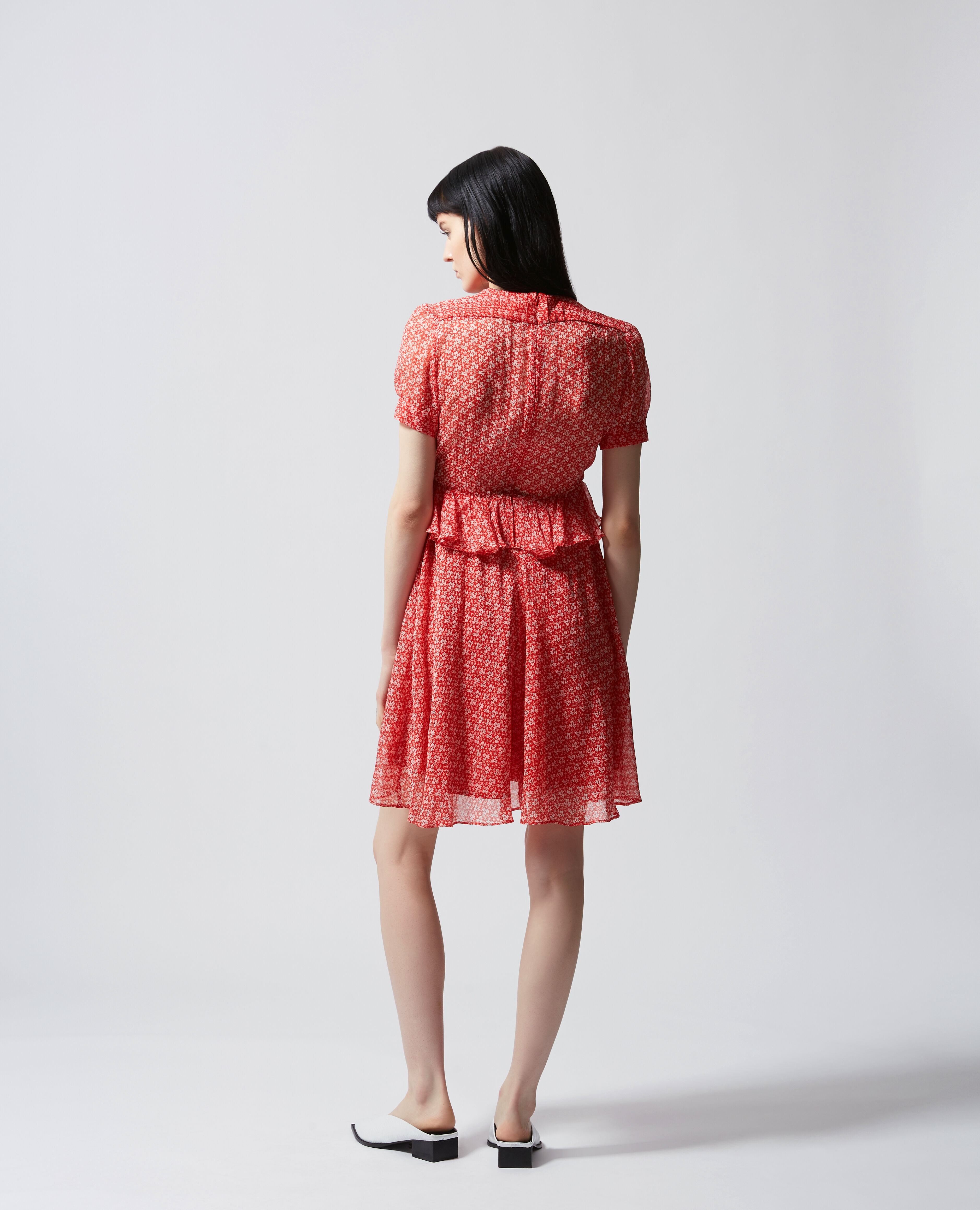 The kooples red shop pleated shirt dress