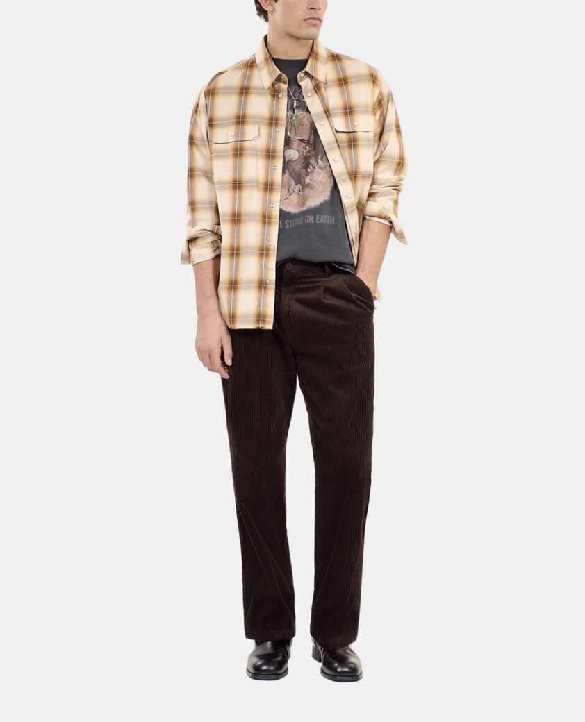 The Kooples HOMME BROWN pantalon en velours côtelé marron