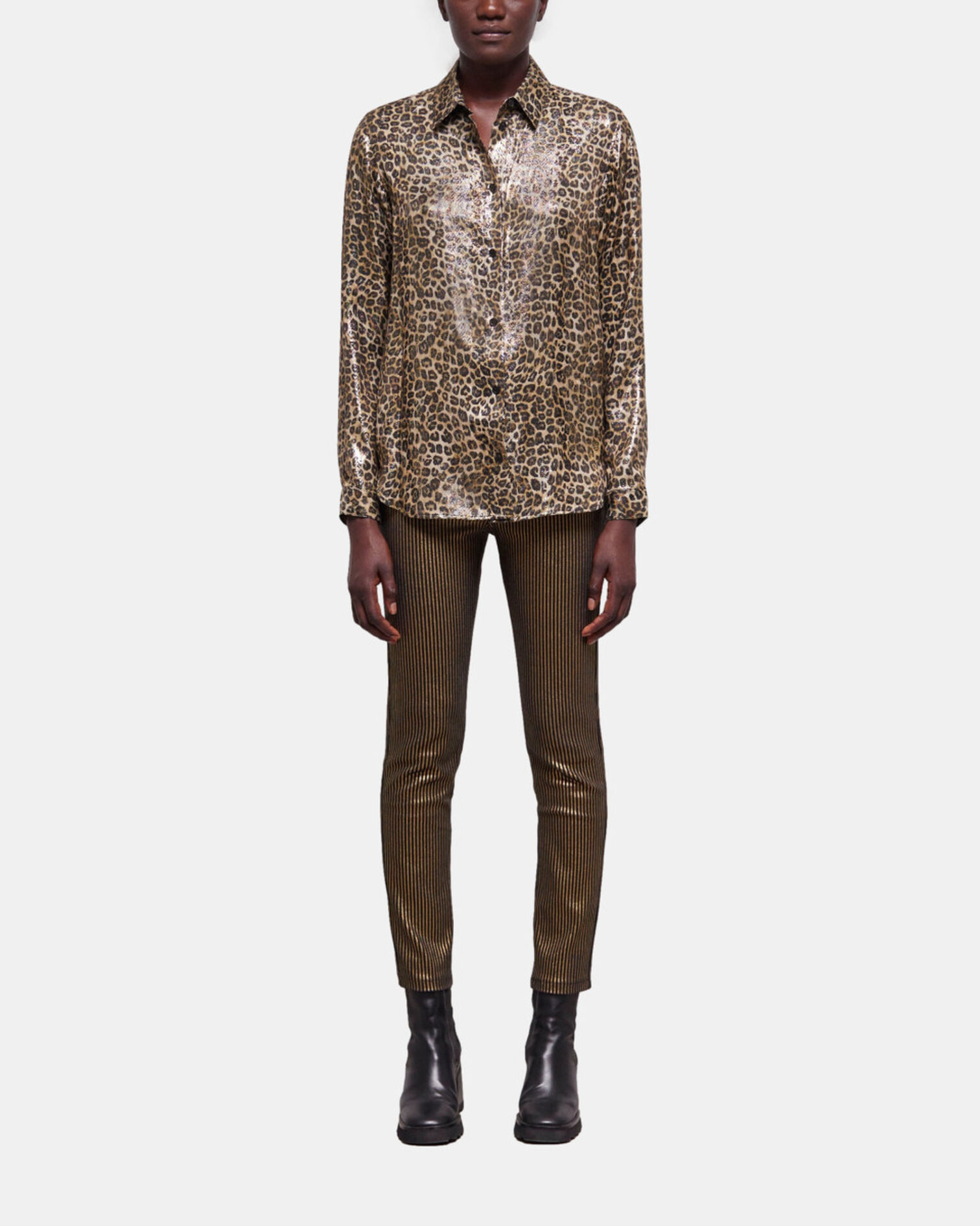 Flowing leopard-print shirt, LEOPARD, hi-res image number null
