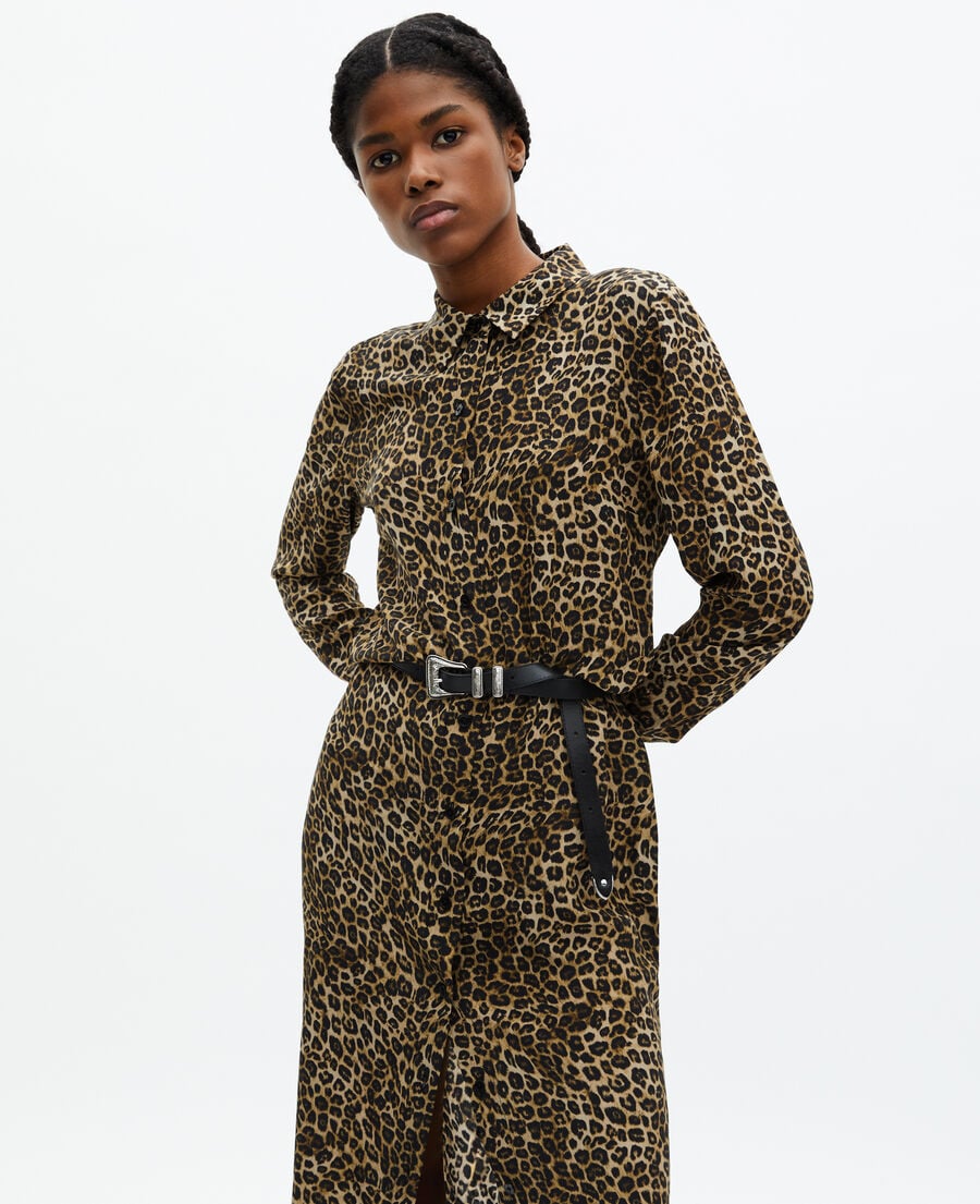 The Kooples MUJER LEOPARD vestido largo seda leopardo