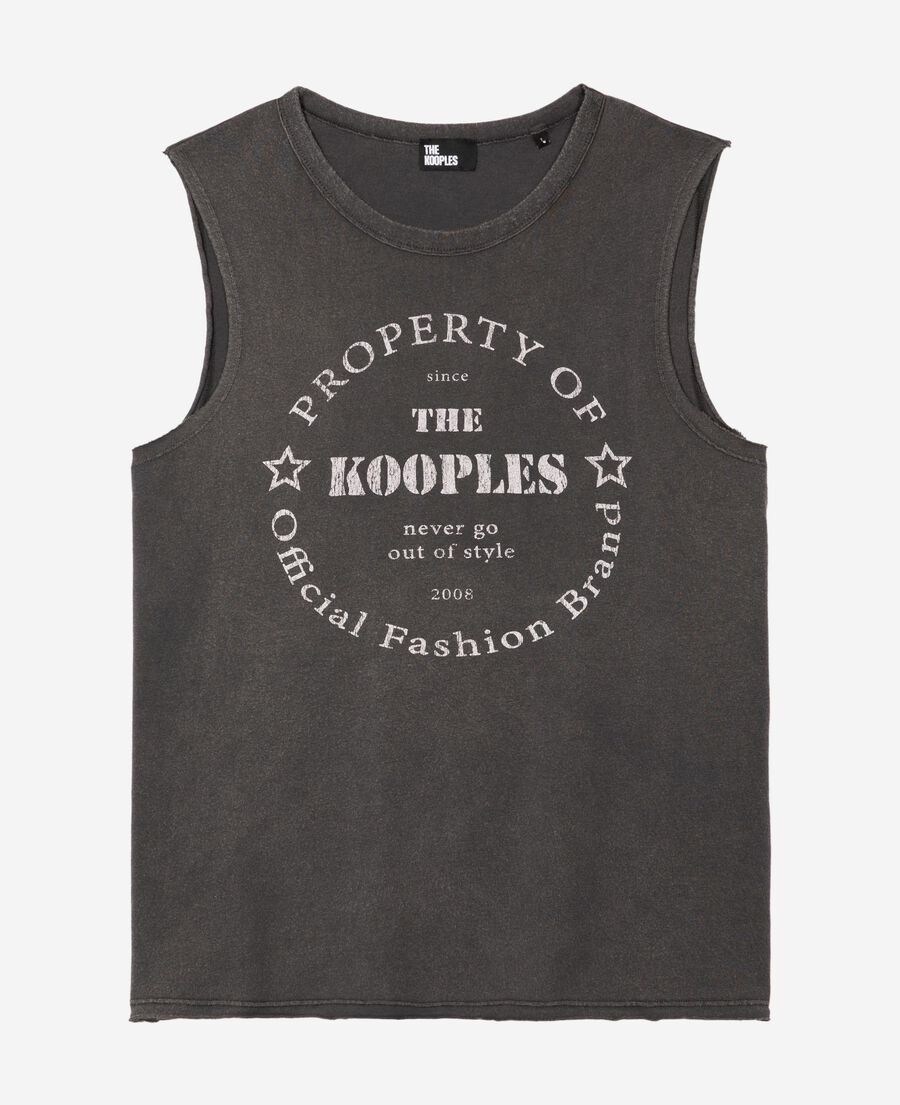 The Kooples FEMME BLACK WASHED débardeur avec sérigraphie noir délavé