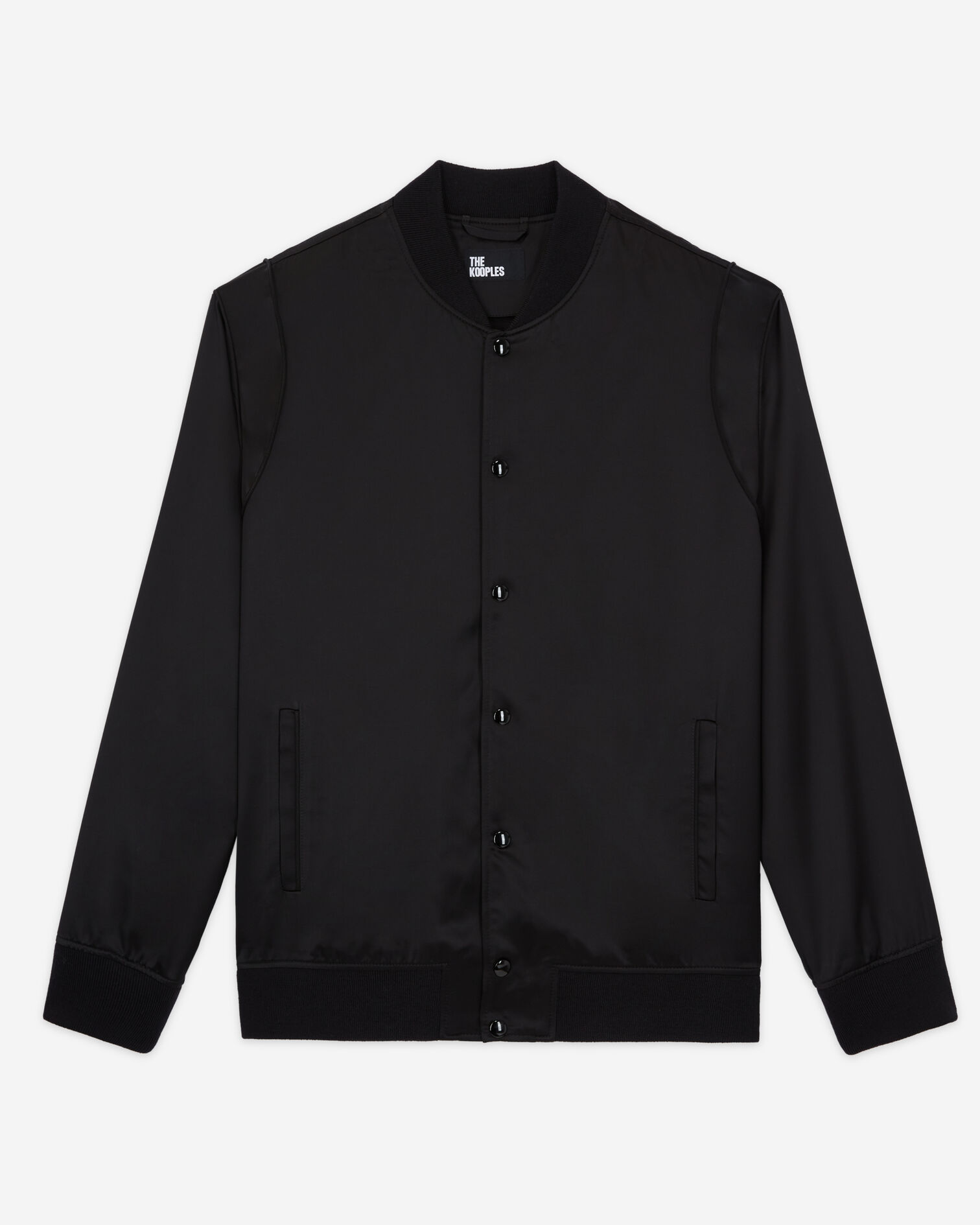 Black satin effect jacket, BLACK, hi-res image number null