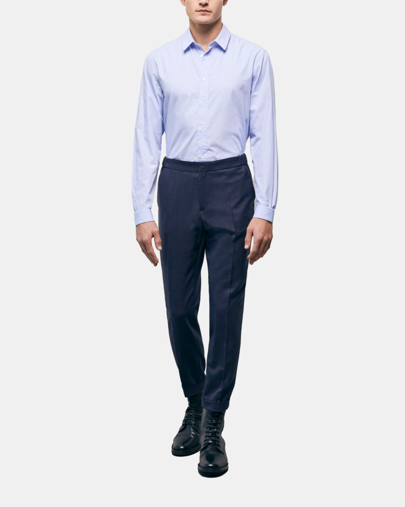 The Kooples MEN NAVY navy blue wool suit pants