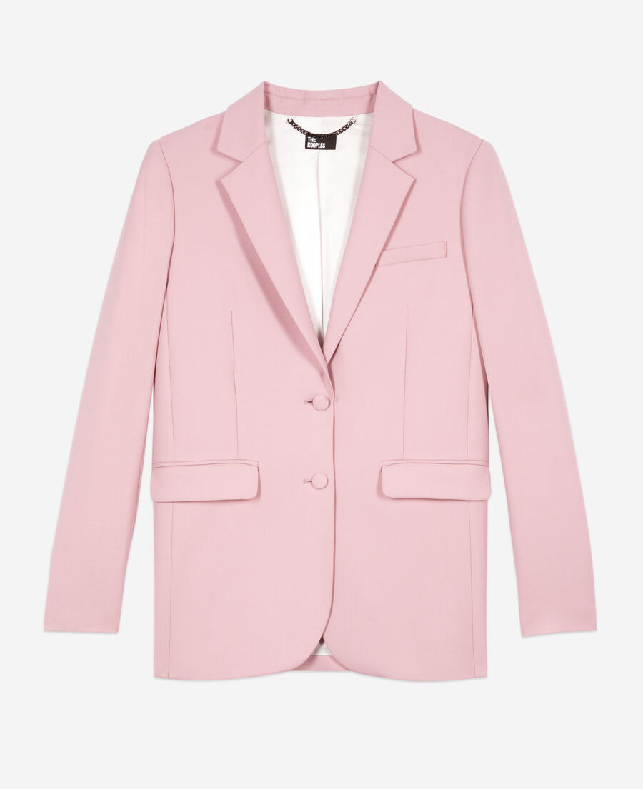 The Kooples FEMME PASTEL PINK veste tailleur en laine mélangée rose
