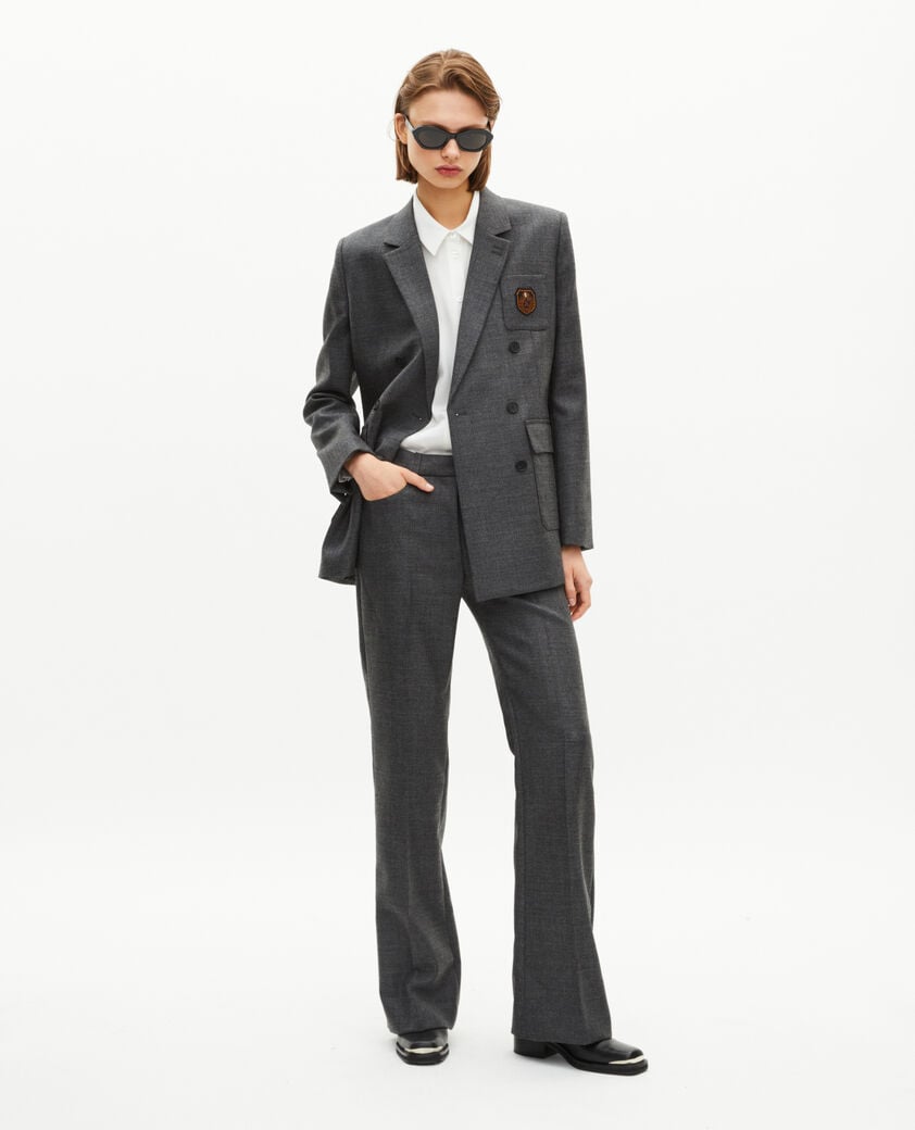 The Kooples FEMME BLACK veste tailleur gris fonc&eacute;