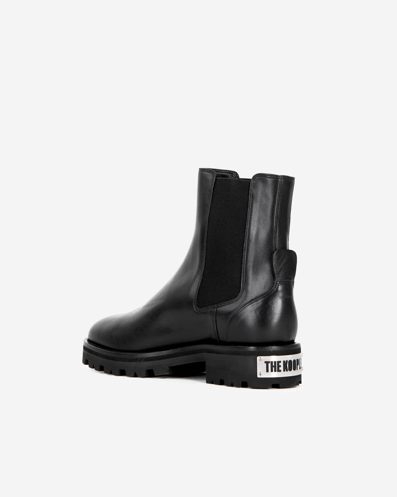 The Kooples WOMEN BLACK black leather chelsea boots
