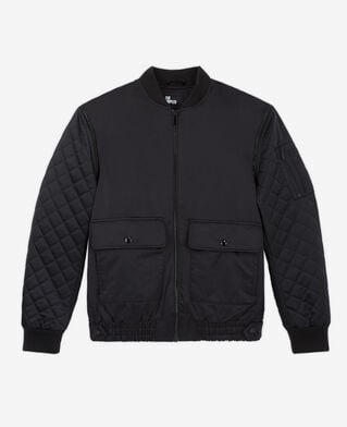The Kooples H BLACK black bomber jacket with detachable sleeves