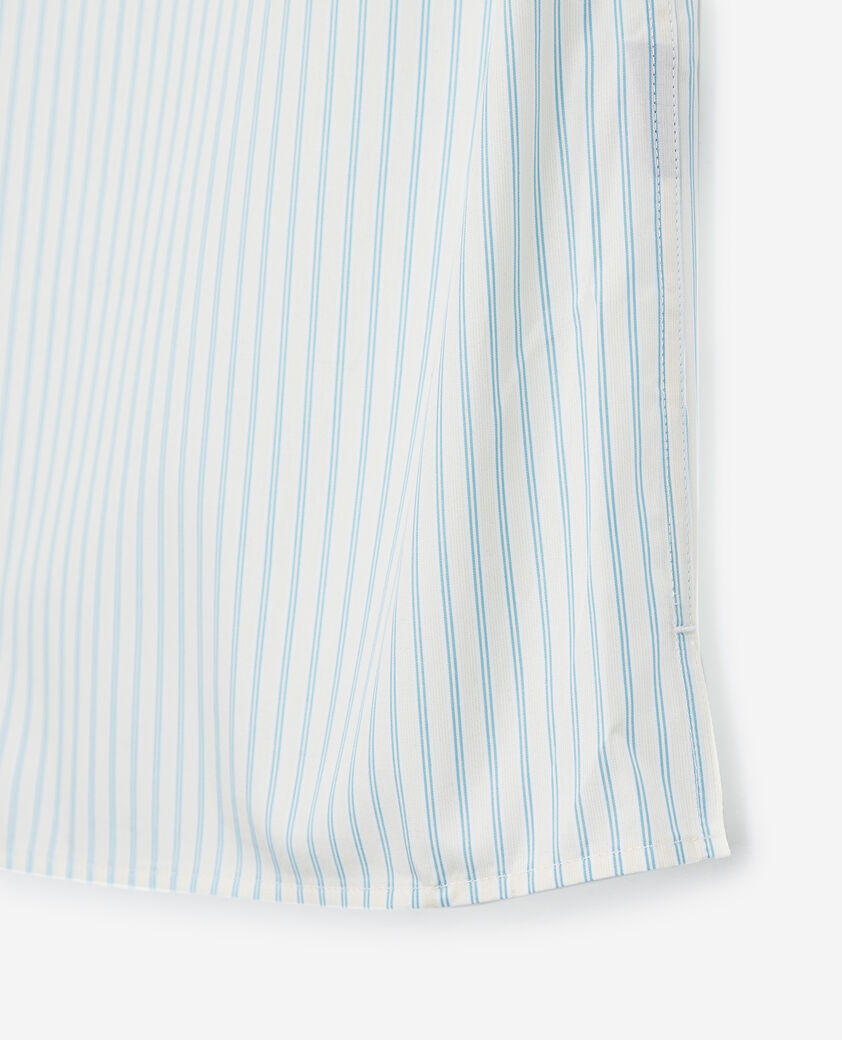 The Kooples HOMME BABY BLUE - YELLOW chemise col hawa&iuml;en &eacute;crue et bleue ray&eacute;e