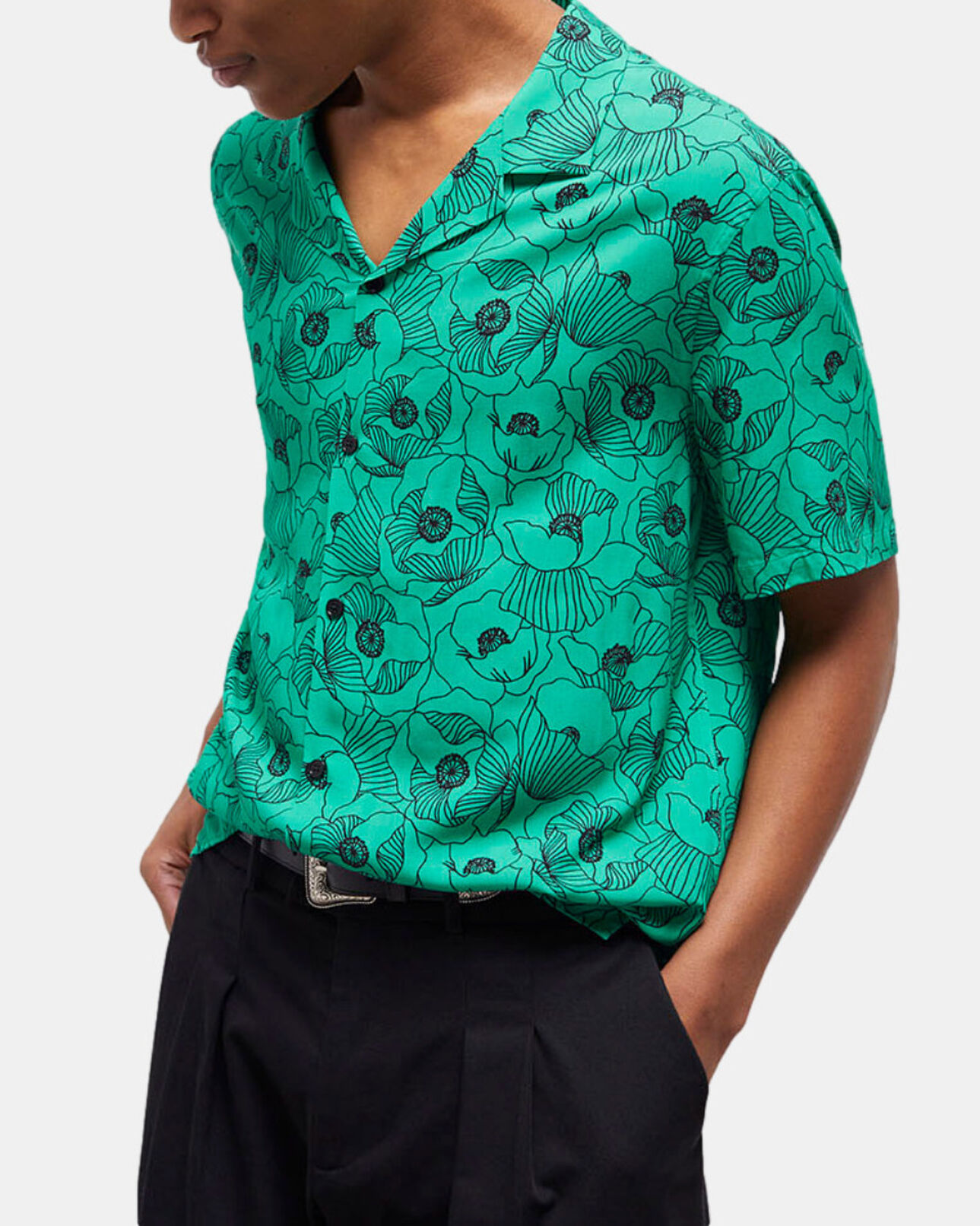 The Kooples HERREN GREEN lässiges hemd mit print