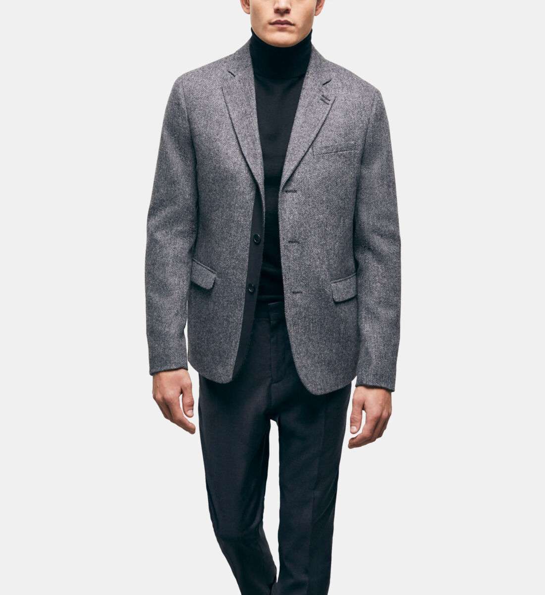 Gray patterned wool jacket