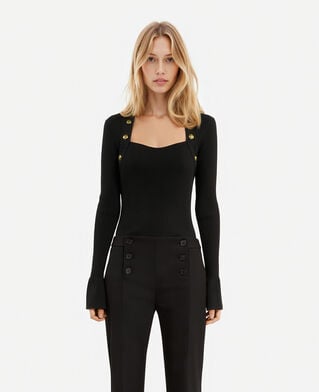 The Kooples DAMEN BLACK rippstrickpullover schwarz