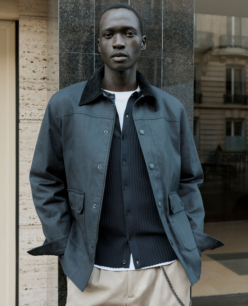 The Kooples HOMBRE DARK NAVY chaqueta de algod&oacute;n azul marino