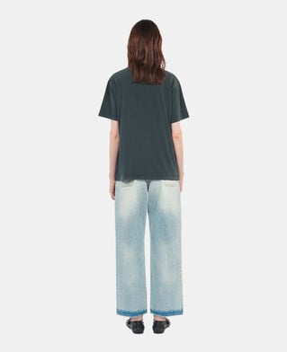 The Kooples FEMME BLACK WASHED t-shirt avec s&eacute;rigraphie noir