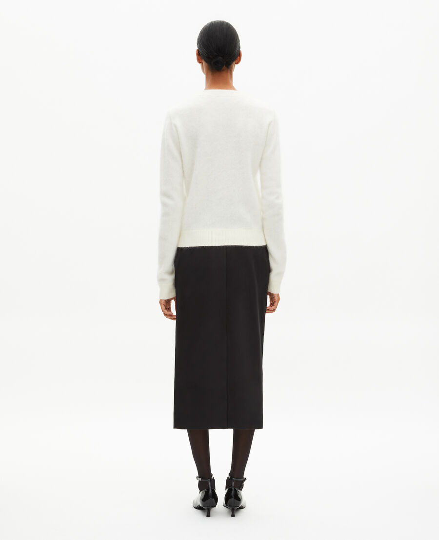 The Kooples WOMEN LIGHT BEIGE ecru cashmere cardigan