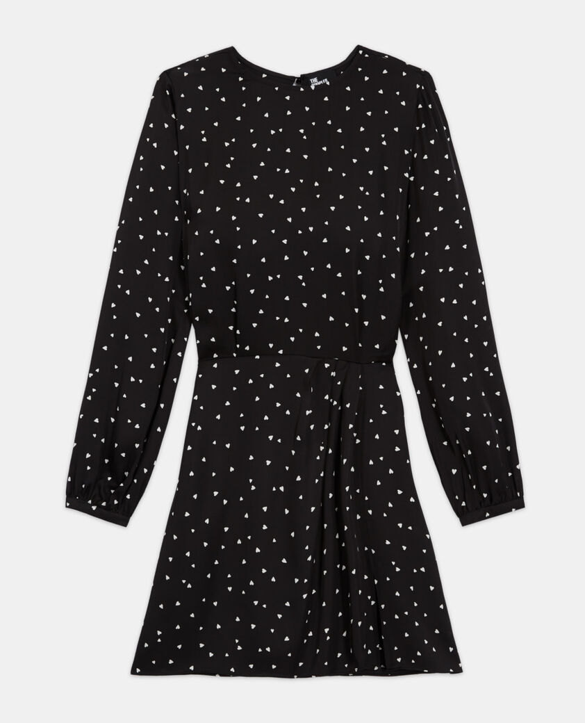 The Kooples WOMEN BLACK short dress with heart print