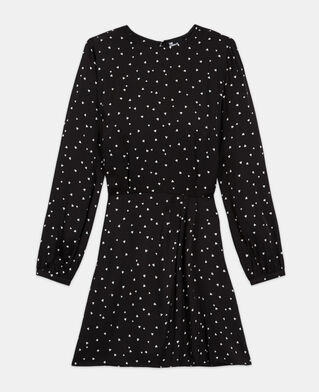 The Kooples WOMEN BLACK short dress with heart print