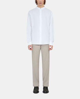 The Kooples H WHITE white cotton and linen shirt