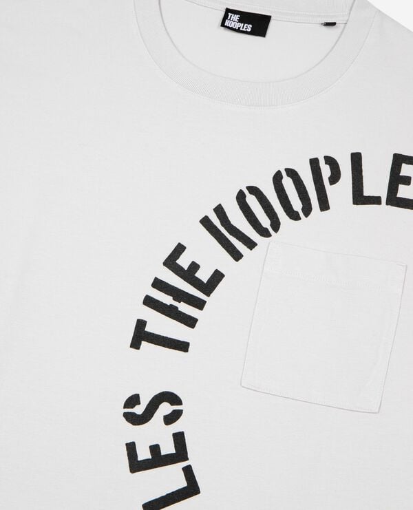 The Kooples HOMME LIGHT GREY t-shirt avec sérigraphie gris