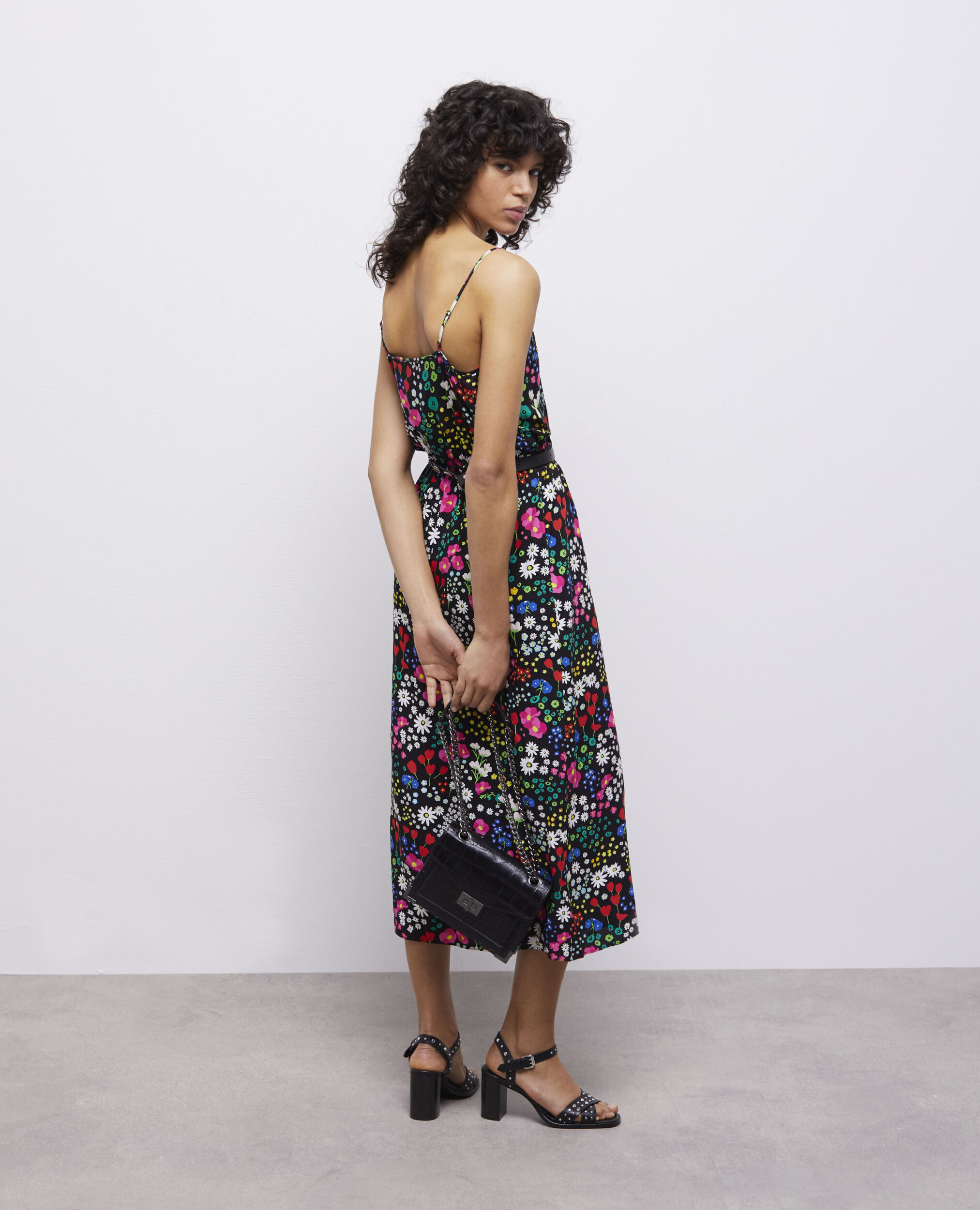 Long printed wrap dress, MULTICOLOR, hi-res image number null