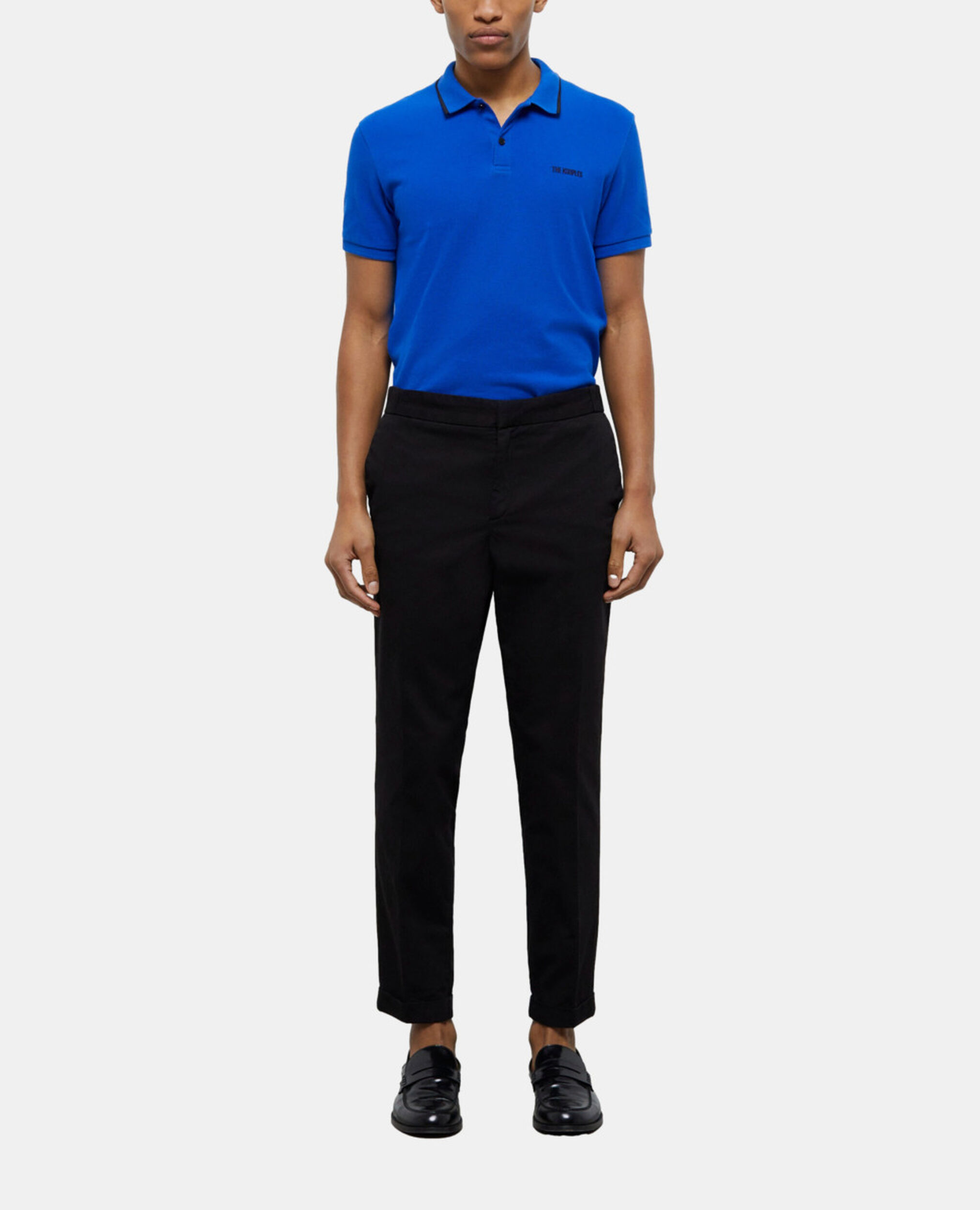 Straight-cut black pants, BLACK, hi-res image number null