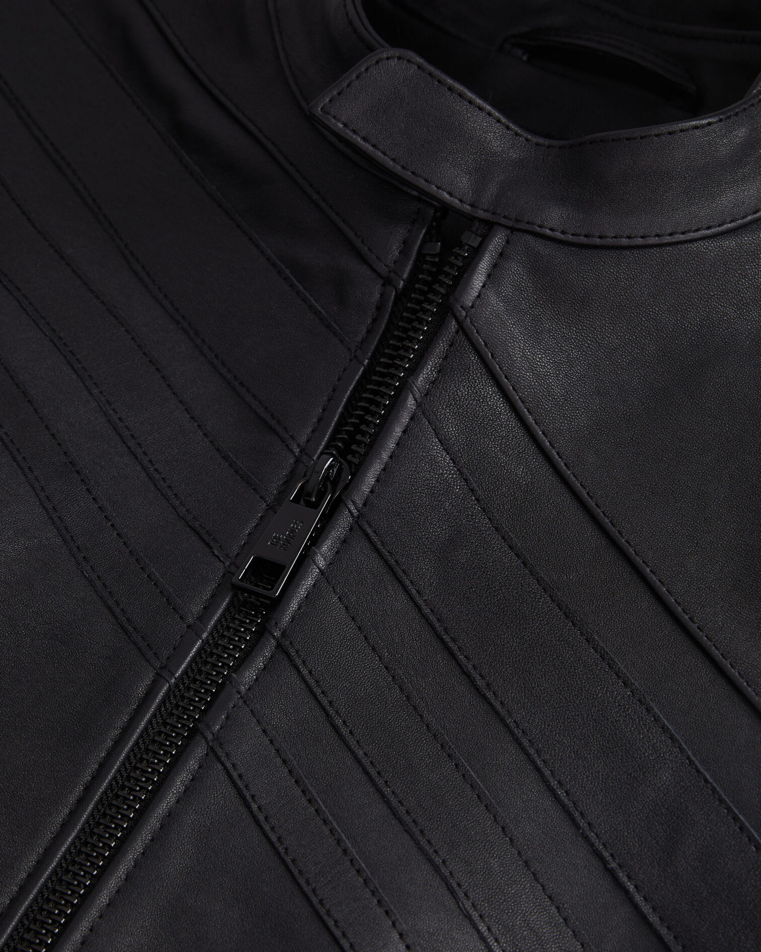 Black leather biker jacket, BLACK, hi-res image number null