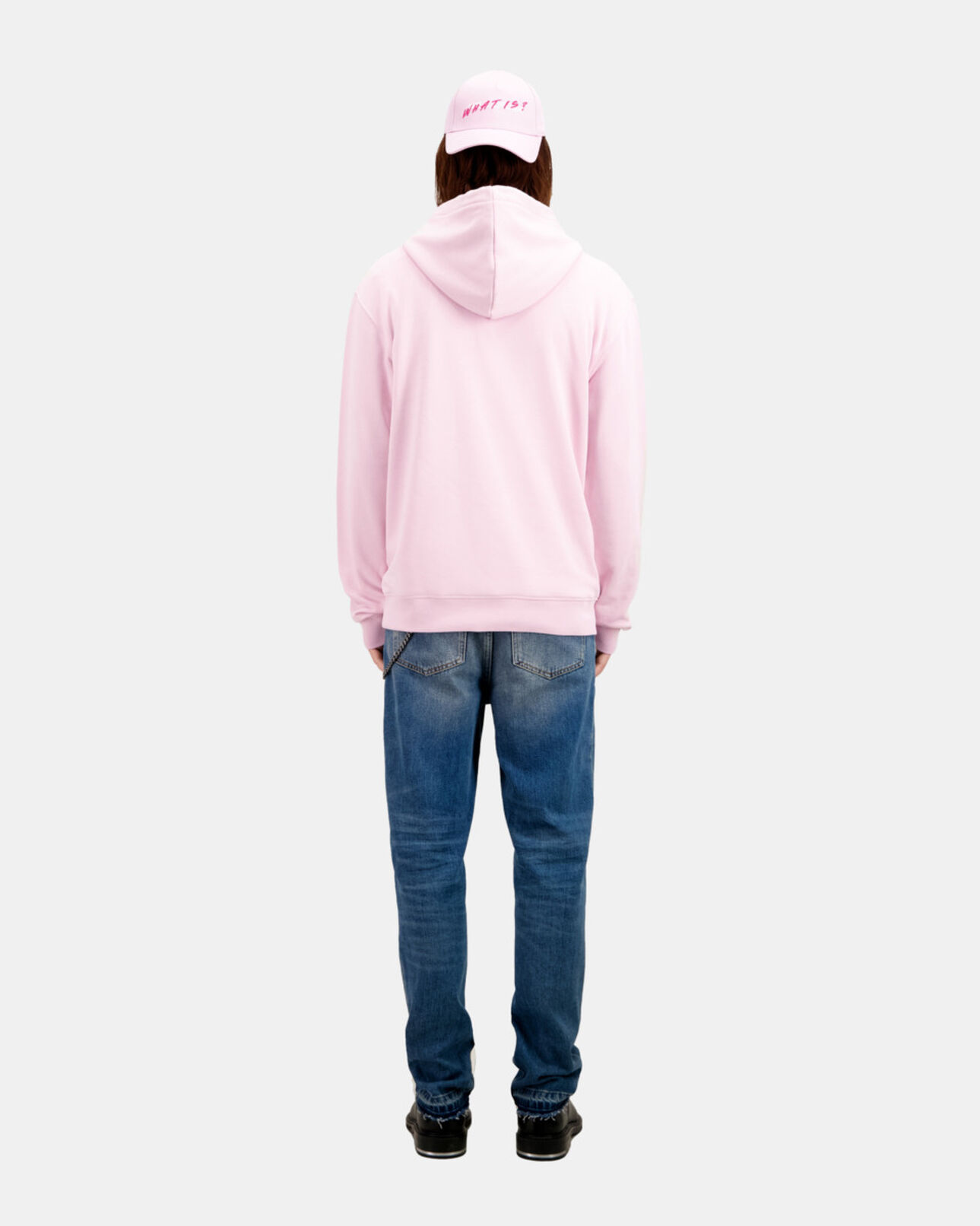 The Kooples HOMME PALE PINK sweatshirt à capuche rose avec logo