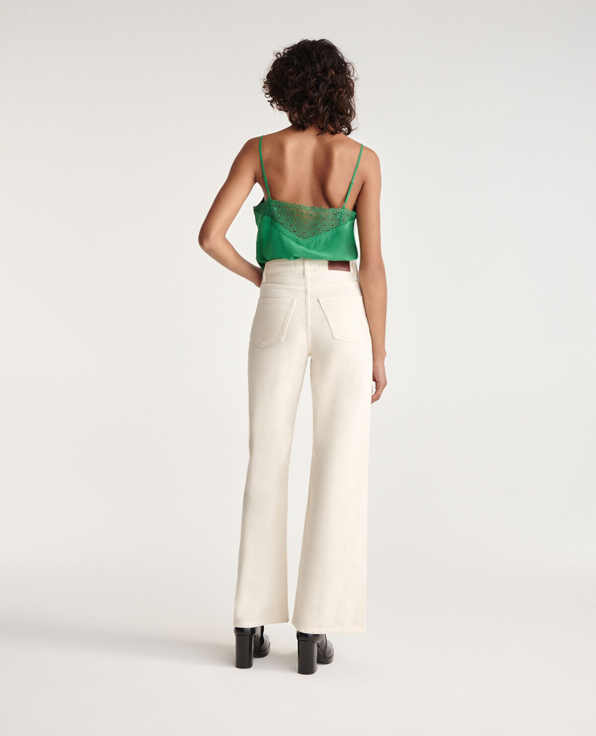 Cream wide cheap leg jeans