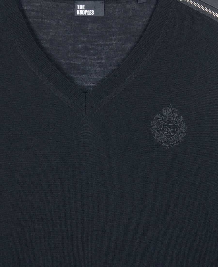 The Kooples DAMEN BLACK schwarzer pullover aus merinowolle