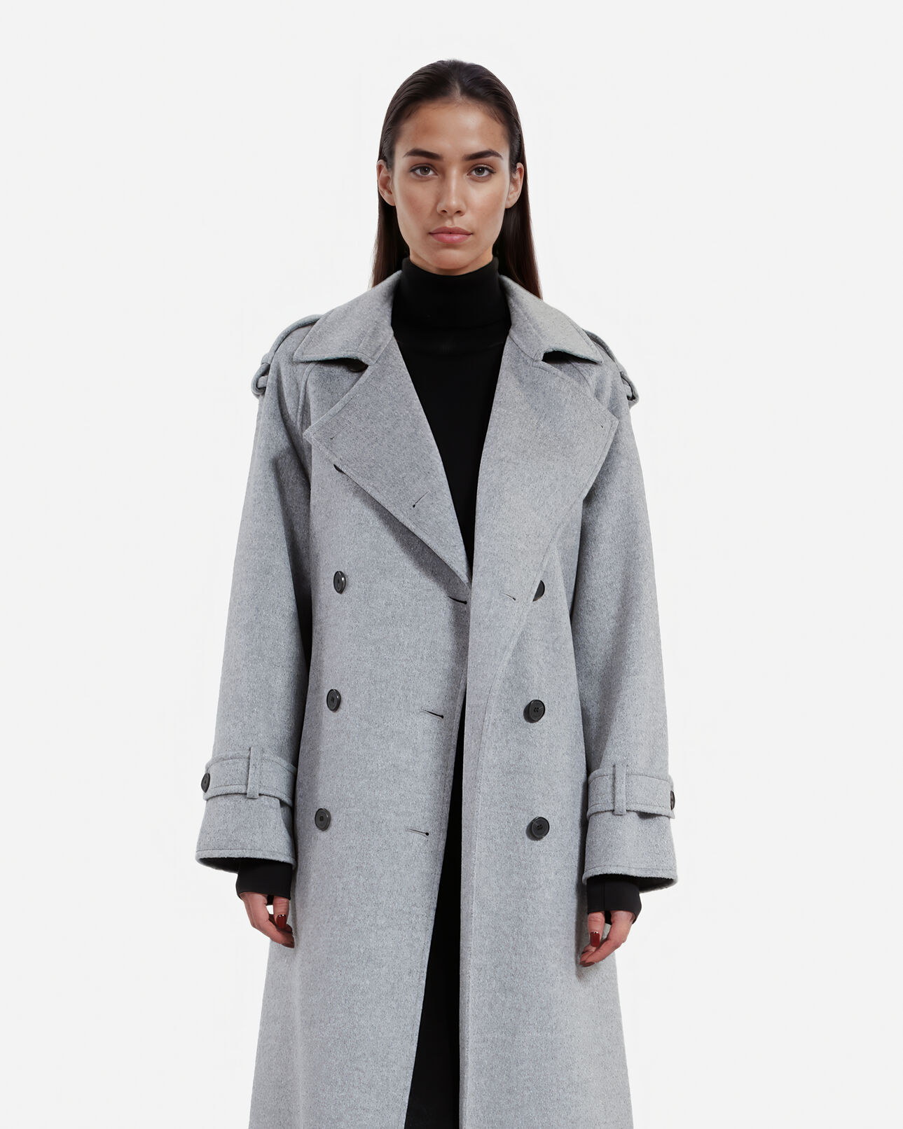 The Kooples FEMME GREY manteau style trench gris