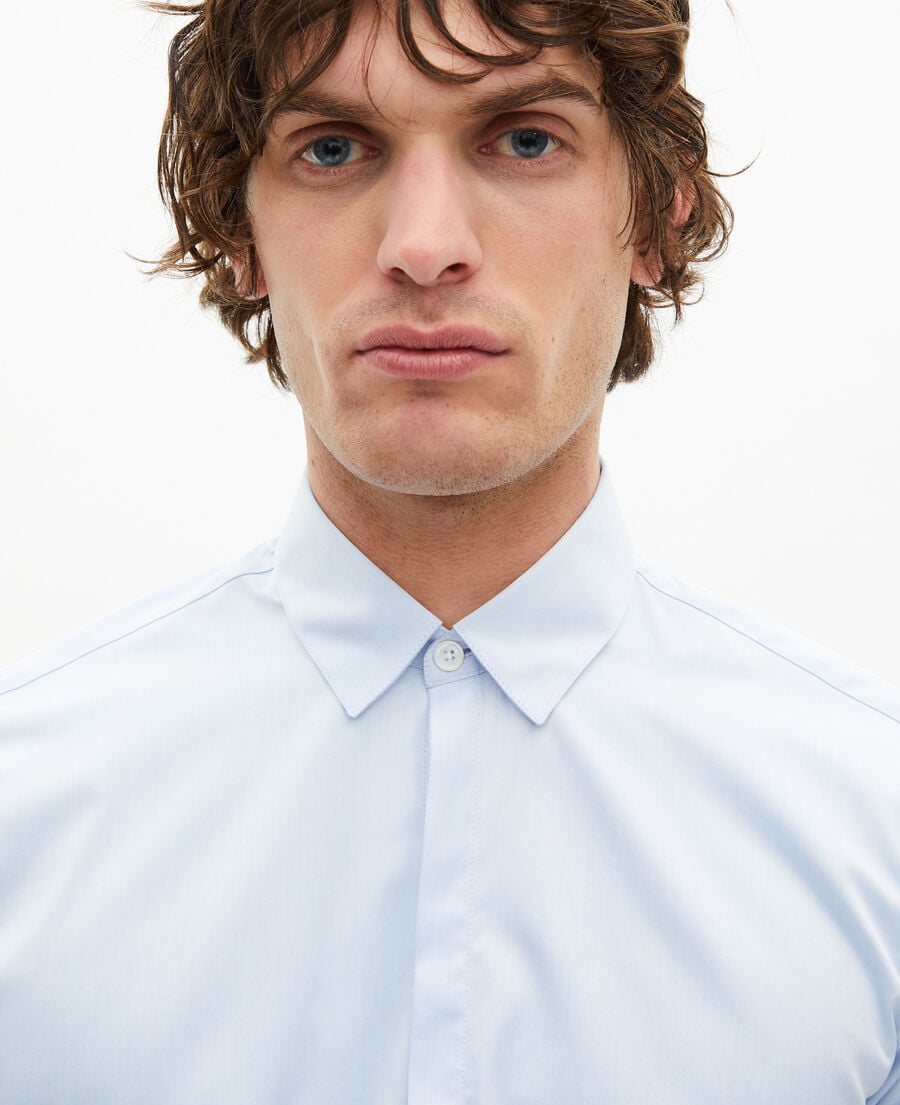 The Kooples MEN LIGHT BLUE sky blue classic collar shirt