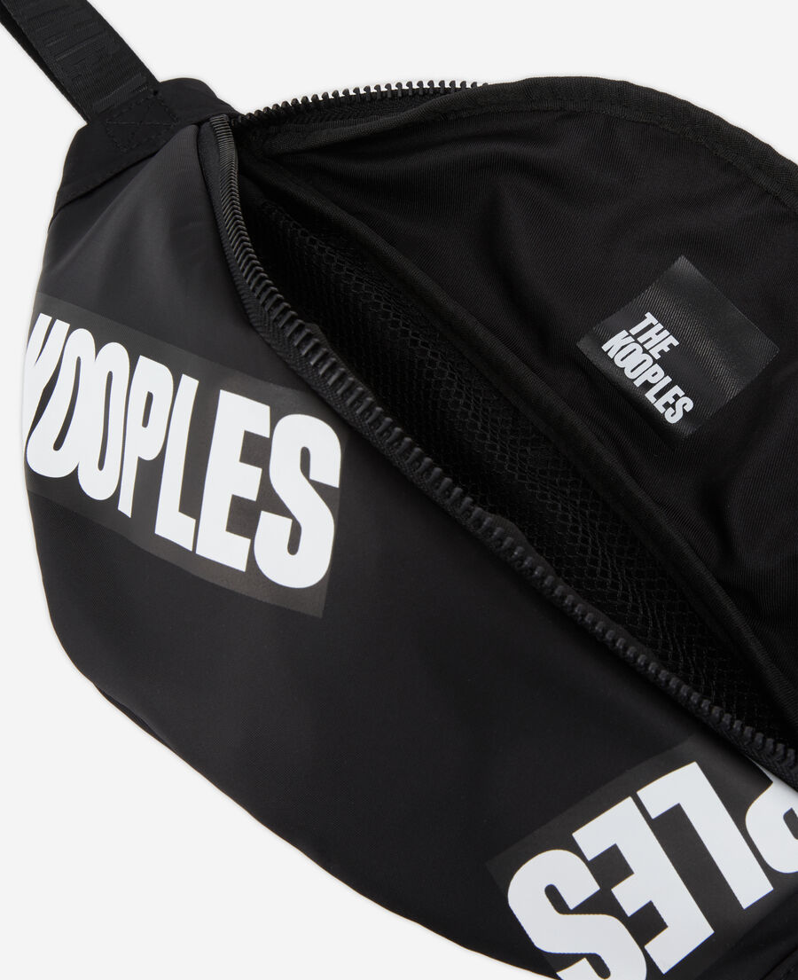 The Kooples WOMEN BLACK black waist bag with tape logo