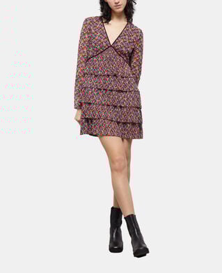 The Kooples WOMEN MULTICOLOR short multicolor pleated dress