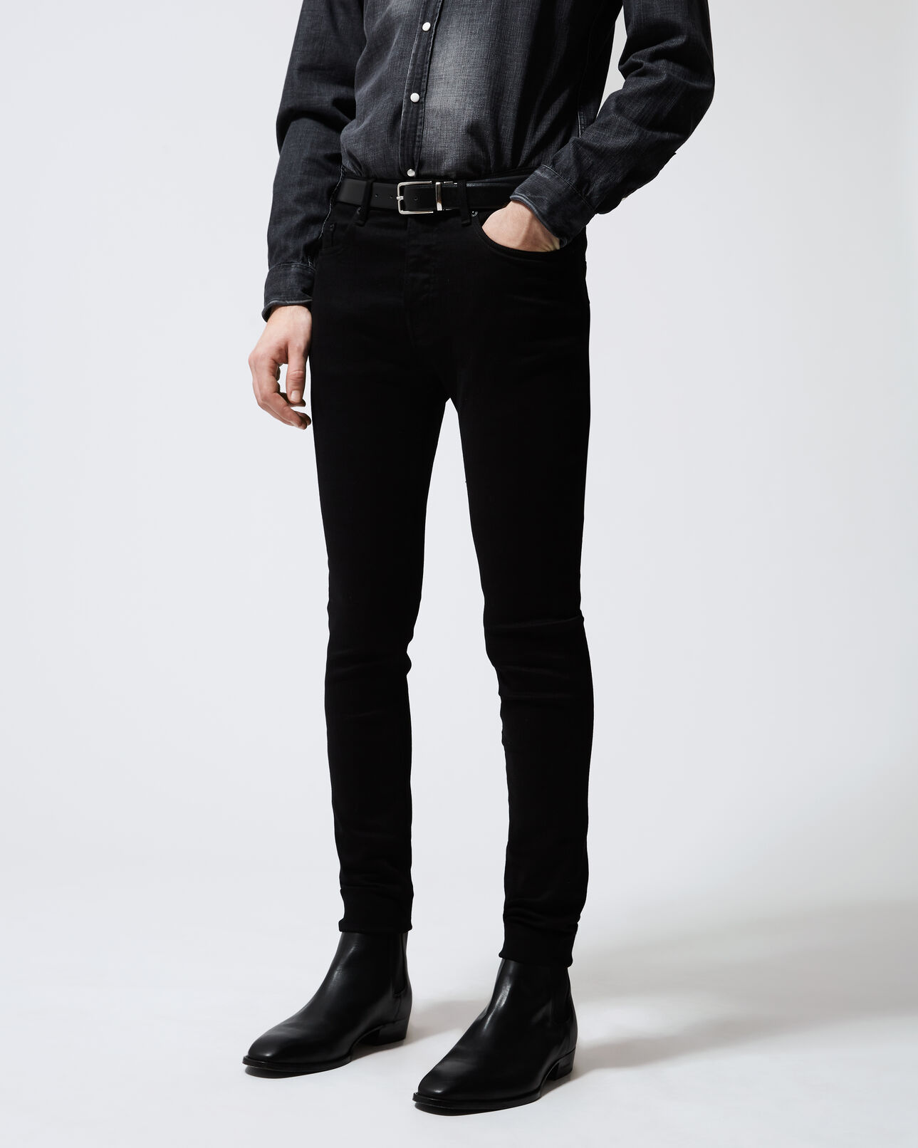 The Kooples HERREN BLACK schwarze jeans mit skinny-fit 