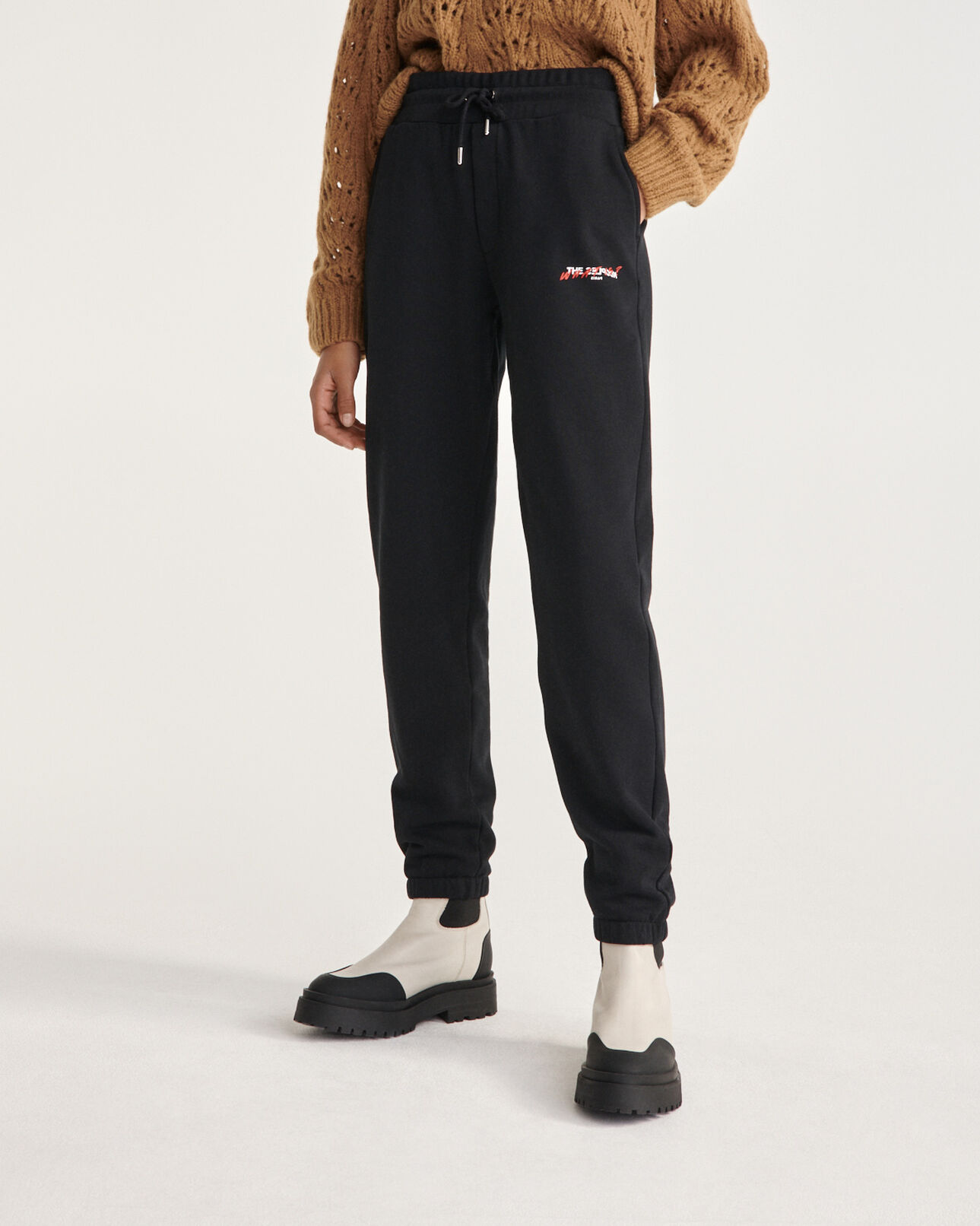 The Kooples FEMME BLACK jogging noir à petit logo the kooples