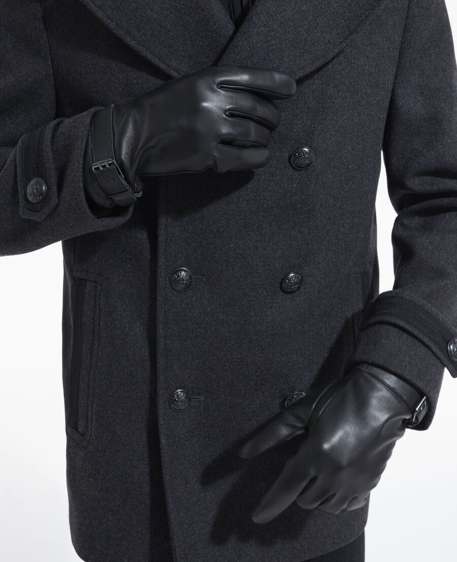 guantes piel negra